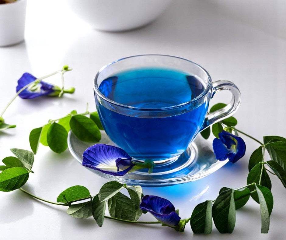Blue butterfly tea