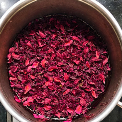 Premium Hibiscus Flower for Infusions, Iced Tea, Dried Hibiscus Flowers, Bissap Draining Detox 100g